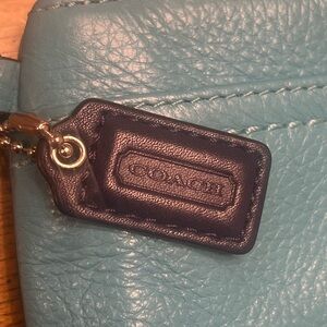Coach Turquoise Leather Wristlet